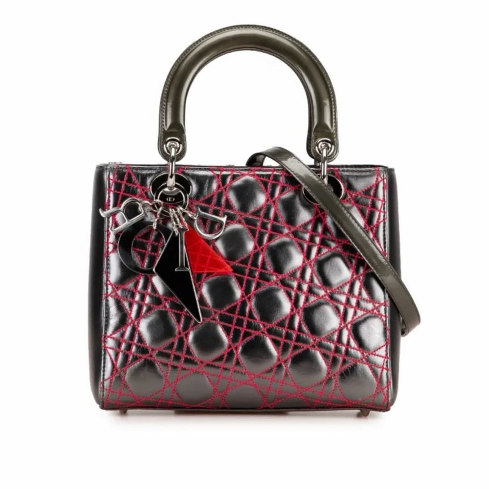 Christian Dior Lady Dior Bag Anselm Reyle Cannage Quilt Leather Medium